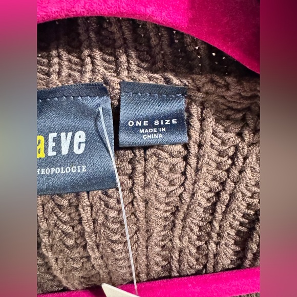 Maeve Anthropologie Chocolate Colored 3D Cherry Cardigan. One Size - Picture 3 of 6